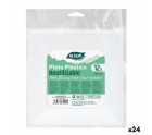 Set de platos reutilizables Algon Cuadrado Blanco Plástico 18 x 18 x 4 cm (24 Unidades)