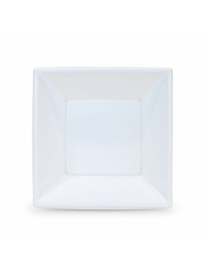 Set de platos reutilizables Algon Cuadrado Blanco Plástico 18 x 18 x 4 cm (24 Unidades)