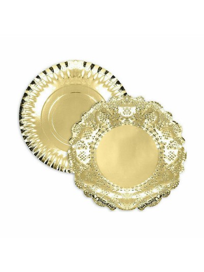 Bandeja de Aperitivos Algon Dorado Redonda 30 x 30 x 1,5 cm (48 Unidades)