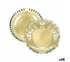 Bandeja de Aperitivos Algon Dorado Redonda 35 x 35 x 2 cm (48 Unidades)