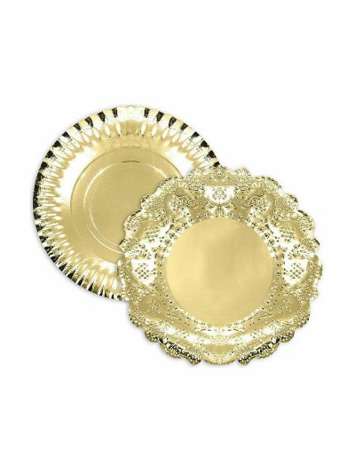 Bandeja de Aperitivos Algon Dorado Redonda 35 x 35 x 2 cm (48 Unidades)