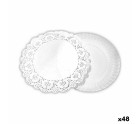 Cake stand Algon White 25 x 25 x 2 cm Circular (2 Pieces) (48 Units)
