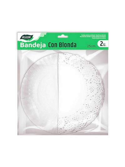 Base para pastel Algon Blanco 25 x 25 x 2 cm Redonda (2 Piezas) (48 Unidades)