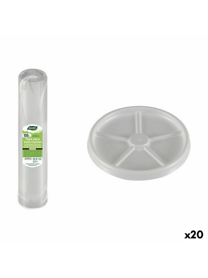 Set of lids for glasses Algon Coffee 100 Pieces 200 ml (20 Units)
