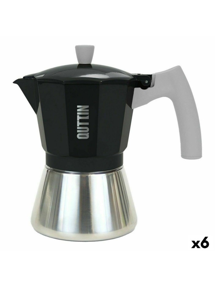 Cafetera Italiana Quttin Aluminio Acero 9 Tazas 450 ml (6 Unidades)