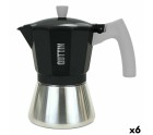 Italian Coffee Pot Quttin Aluminium Steel 6 Cups 300 ml (6 Units)