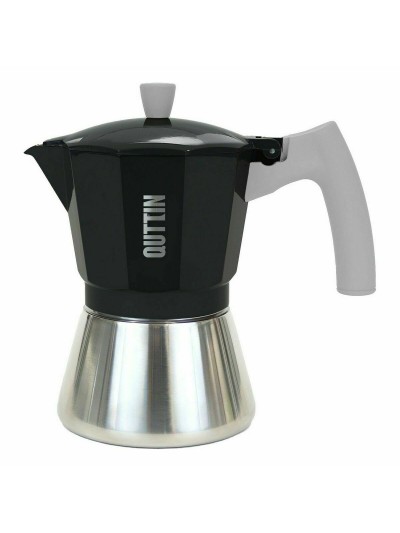 Italian Coffee Pot Quttin Aluminium Steel 6 Cups 300 ml (6 Units)