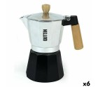 Italian Coffee Pot Quttin Wood Aluminium 9 Cups (6 Units)