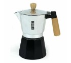Italian Coffee Pot Quttin Wood Aluminium 9 Cups (6 Units)