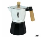 Italian Coffee Pot Quttin Wood Aluminium 12 Cups (6 Units)