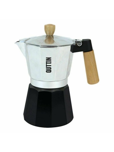 Italian Coffee Pot Quttin Wood Aluminium 12 Cups (6 Units)