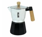 Italian Coffee Pot Quttin Wood Aluminium 12 Cups (6 Units)