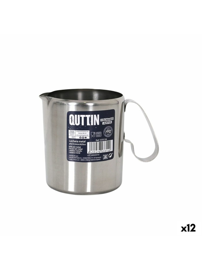 Milk jug Quttin Silver Metal (12 Units)