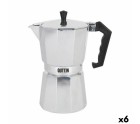 Cafetera Italiana Quttin Aluminio 12 Tazas (6 Unidades)