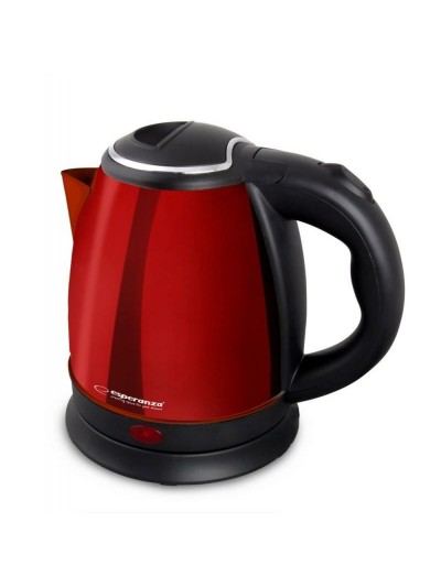 Bouilloire Esperanza EKK128R Noir Rouge Acier inoxydable Plastique 1350 W 1 L