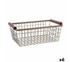 Cesta Multiusos Bidasoa Tiara Acero Cobre 32 x 26 x 8 cm (6 Unidades)