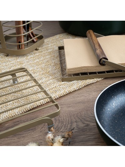 Multi-purpose basket Bidasoa Tiara Steel Copper 32 x 26 x 8 cm (6 Units)