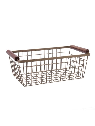 Multi-purpose basket Bidasoa Tiara Steel Copper 32 x 26 x 8 cm (6 Units)
