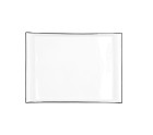 Snack tray Quid Gastro White Black Ceramic 31 x 23 cm (6 Units)