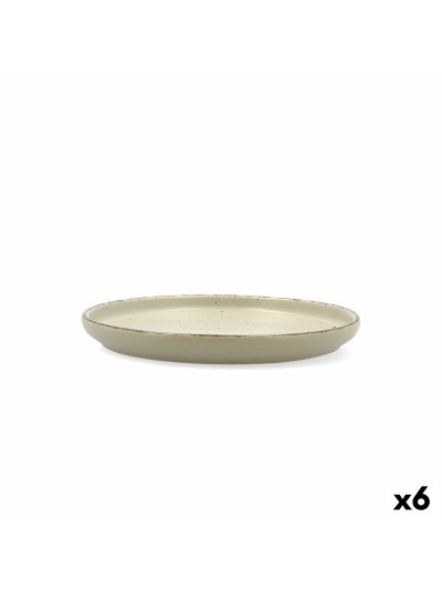 Plato de Postre Quid Duna Verde Cerámica 20 x 2,5 cm (6 Unidades)