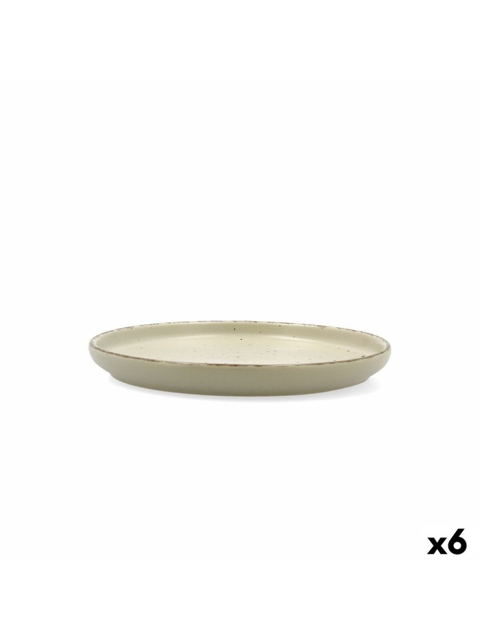 Plato de Postre Quid Duna Verde Cerámica 20 x 2,5 cm (6 Unidades)