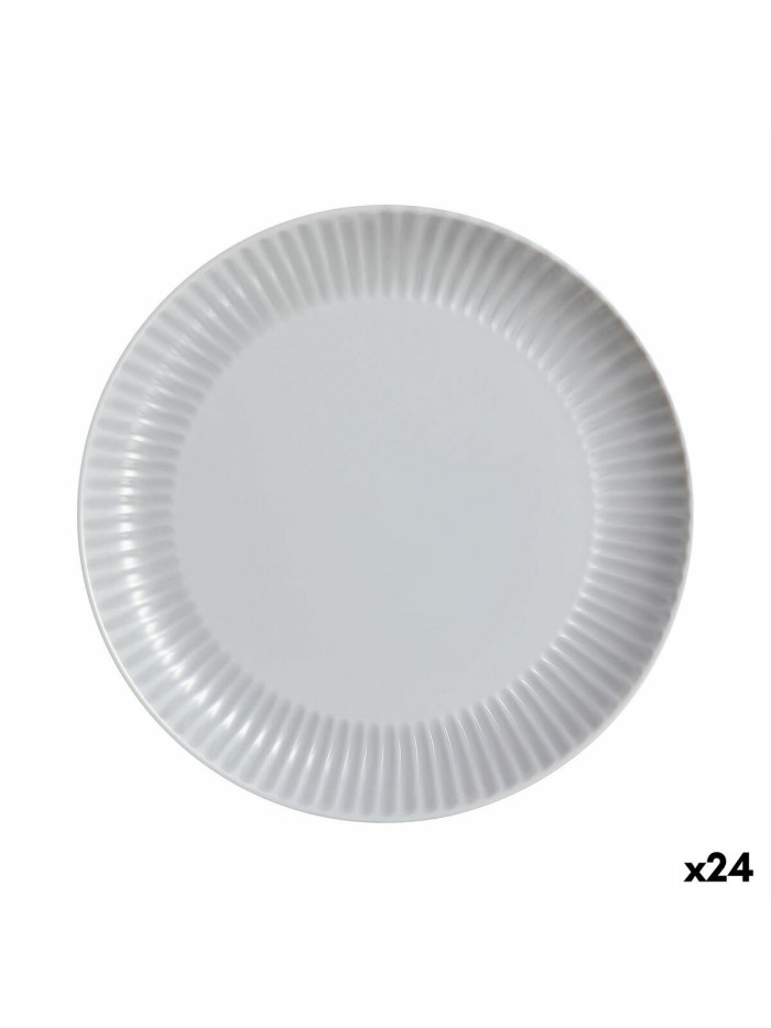 Plato Llano Luminarc Cottage Gris Vidrio 25 cm (24 Unidades)