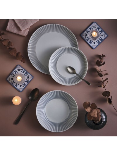 Plato Llano Luminarc Cottage Gris Vidrio 25 cm (24 Unidades)