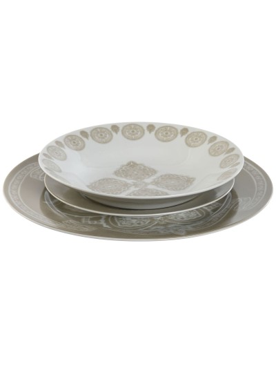 Set de Vajilla Home ESPRIT Azul Beige Porcelana 18 Piezas 27 x 27 x 2 cm