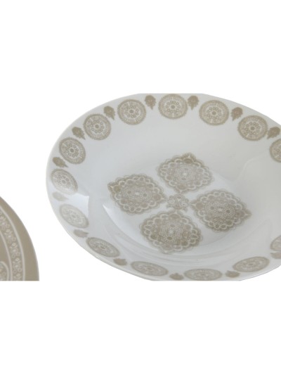 Set de Vajilla Home ESPRIT Azul Beige Porcelana 18 Piezas 27 x 27 x 2 cm