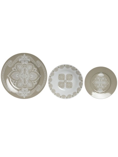 Dinnerware Set Home ESPRIT Blue Beige Porcelain 18 Pieces 27 x 27 x 2 cm