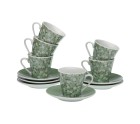 Juego de Tazas de Café Versa Flores 6 Unidades Porcelana