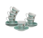 Piece Coffee Cup Set Versa Bicycle 6 Units Porcelain