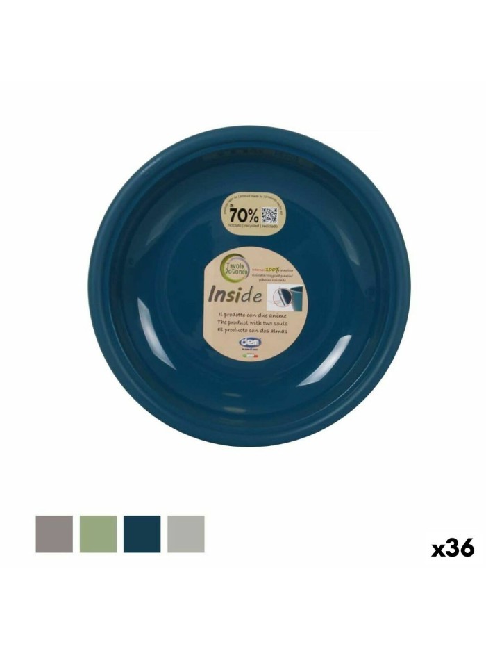 Flat Plate Dem Inside Plastic Ø 25 x 25 x 2 cm (36 Units)