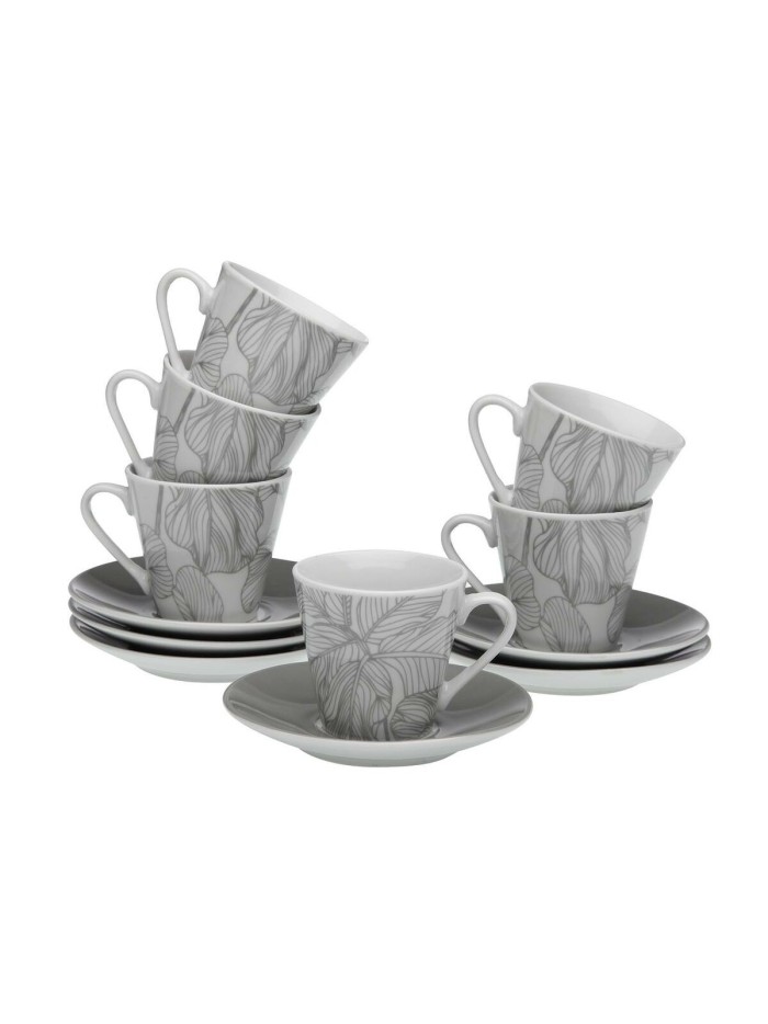 Piece Coffee Cup Set Versa Palm tree Porcelain