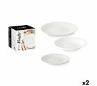 Set de Vajilla Blanco Vidrio (2 Unidades) 18 Piezas