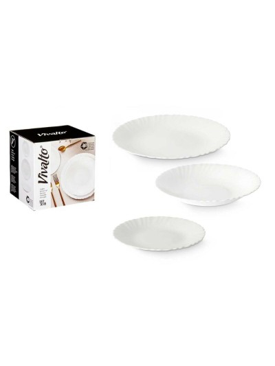 Set de Vajilla Blanco Vidrio (2 Unidades) 18 Piezas