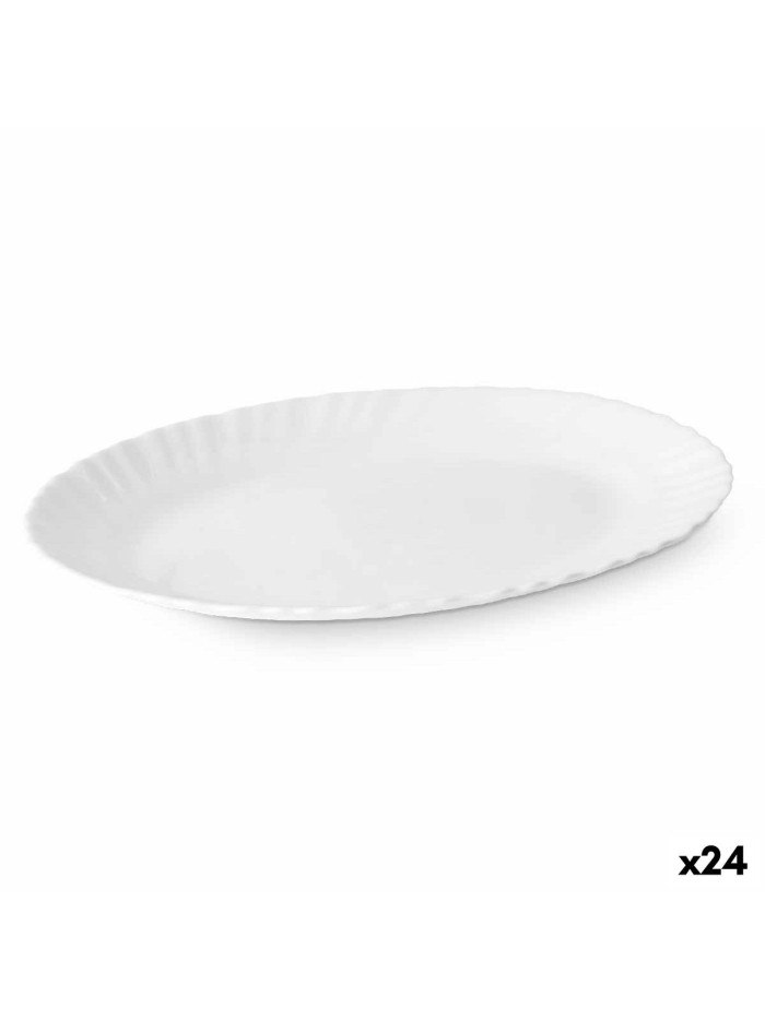 Fuente de Cocina Blanco Vidrio 25 x 2 x 19 cm (24 Unidades)