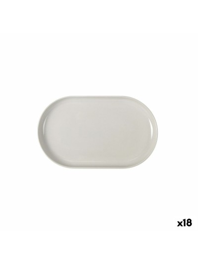 Bandeja de Aperitivos La Mediterránea Ivory Ovalado 25 x 15 x 2,2 cm (18 Unidades)