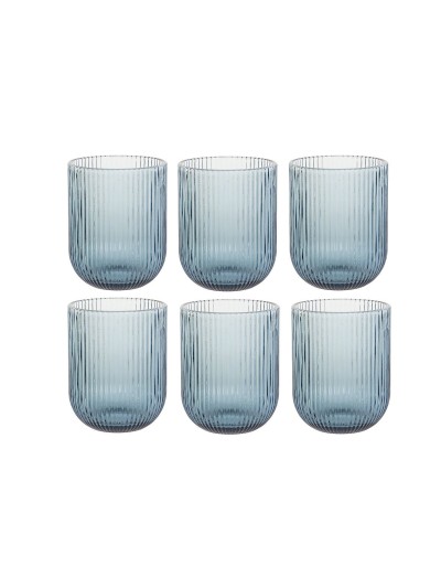 Set de Verres DKD Home Decor Bleu Verre 240 ml (6 Unités)