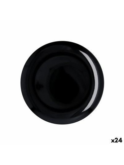 Plato Llano Quid Select Basic Negro Melamina Ø 25 cm (24 Unidades)