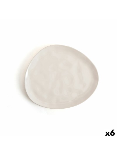 Plato Llano Bidasoa Cosmos Blanco Cerámica 23 cm (6 Unidades)