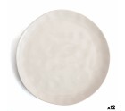 Flat Plate Bidasoa Cosmos White Ceramic 26 cm (12 Units)