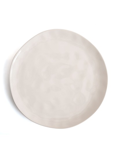 Flat Plate Bidasoa Cosmos White Ceramic 26 cm (12 Units)