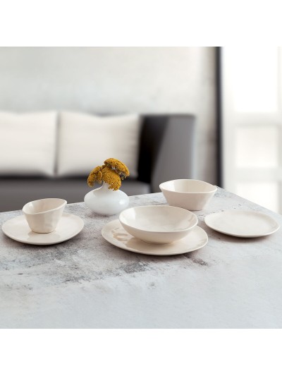 Plato Hondo Bidasoa Cosmos Blanco Cerámica 20,5 cm (12 Unidades)