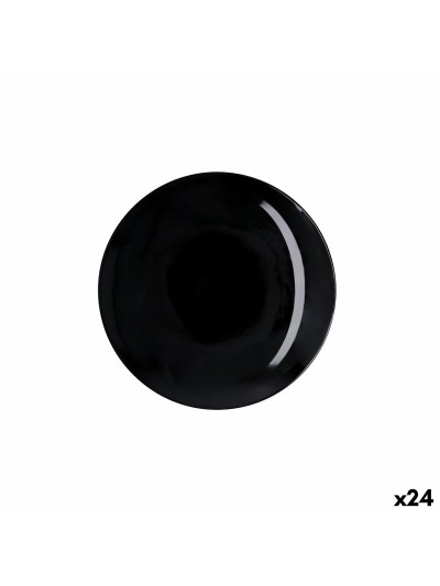 Plato de Postre Quid Select Basic Negro Melamina Ø 20 cm (24 Unidades)