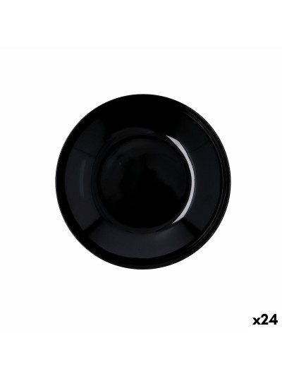 Plato Hondo Quid Select Basic Negro Melamina 23 cm (24 Unidades)