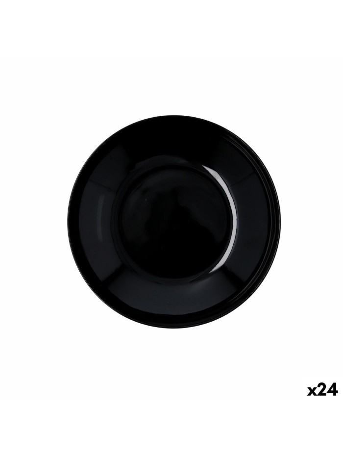 Plato Hondo Quid Select Basic Negro Melamina 23 cm (24 Unidades)