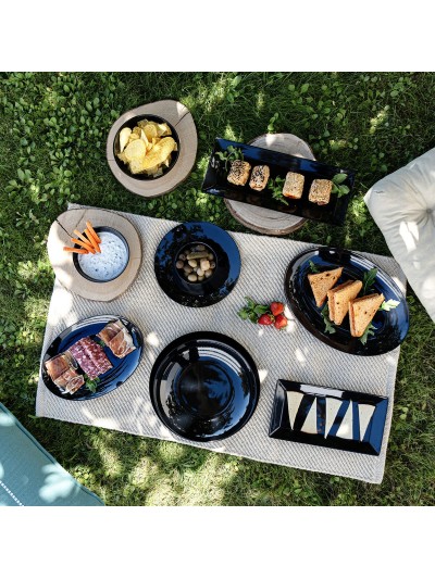 Assiette creuse Quid Select Basic Noir Mélamine 23 cm (24 Unités)