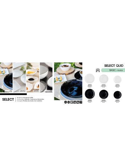 Deep Plate Quid Select Basic Black Melamin 23 cm (24 Units)