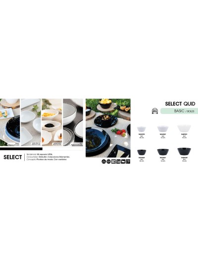 Snack Bowl Quid Select Basic Black Melamin 15 cm (24 Units)